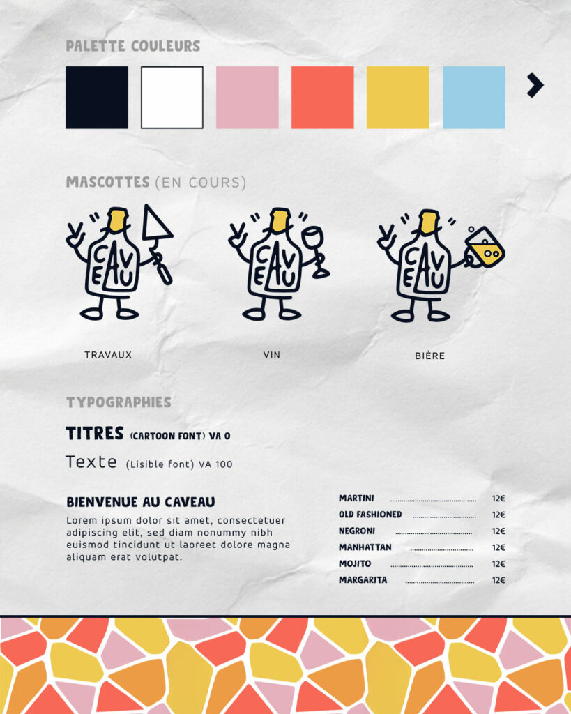 Création de l'identité visuelle du Caveau à Lons le Saunier